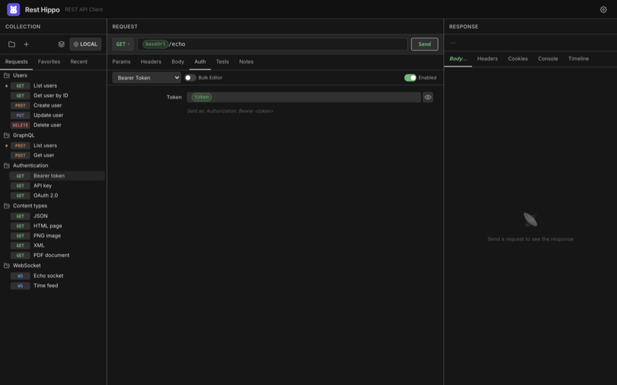 Bearer token authentication