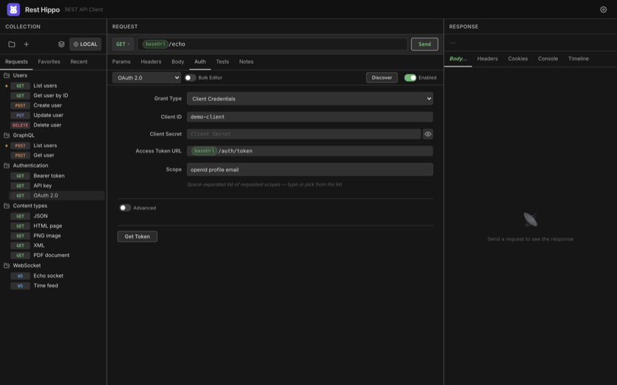 The environments editor
