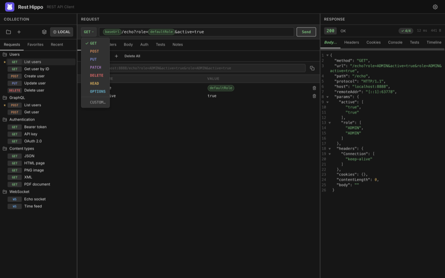 The method menu