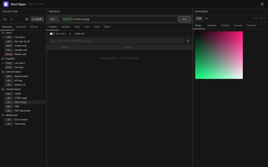 An inline image response